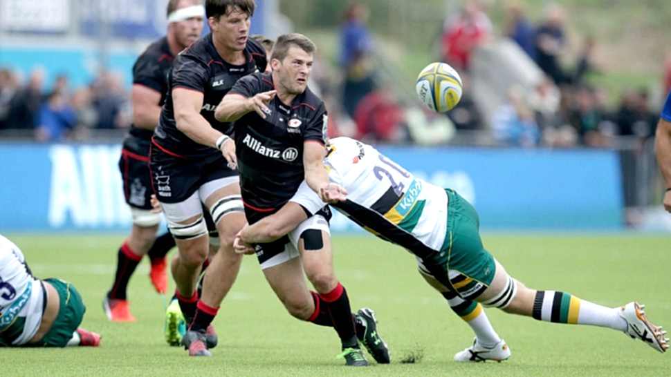 Saracens Rugby Union, AVIVA Premiership. rugby pitch, Allianz Park